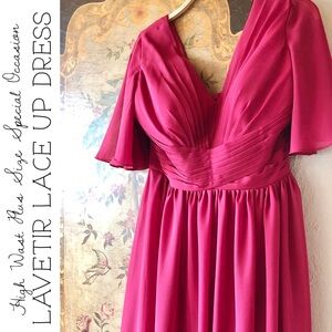 Women's Fuchsia Lace-Up Wedding Dress